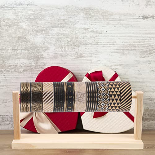 Zerodeko Craft Ribbon Organizer, Wood Thread Holder Ribbon Storage Rack Sewing Stand Organizer Ribbon Spool Storage Tool for Gift Wrapping Paper, Zerodeko