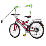 Bike Hanger Set - Set of 2 Overhead Pulley System Bike Hangers for Garage or Shed with 100lb Capacity for Bicycles or Ladders by Rad Sportz (Green) Bike Lane