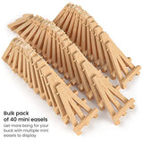 Arteza 5 Inch Mini Display Wood Easel, Pack of 40 Art Supplies for Displaying Small Canvases, Business Cards, Photos ARTEZA