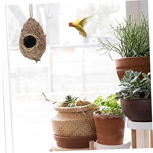 LIOOBO Straw Bird Nest Straw Bird Breeding Hummingbird Straw Toy Parrot Bird Bed Parrot Bed Unfinished Birdhouses Woven Bird Hut Out Door Decor LIOOBO