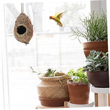 LIOOBO Straw Bird Nest Straw Bird Breeding Hummingbird Straw Toy Parrot Bird Bed Parrot Bed Unfinished Birdhouses Woven Bird Hut Out Door Decor LIOOBO