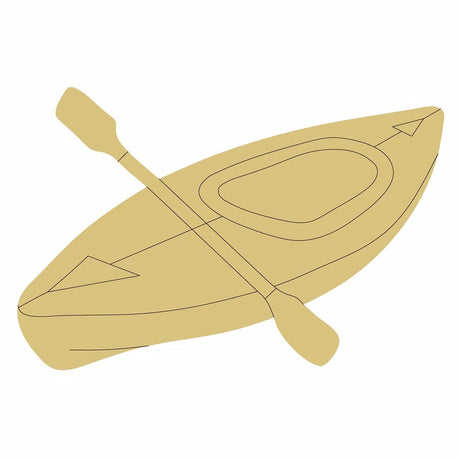 Kayak Design by Lines Cutout Unfinished Wood Nautical Boating Ocean Door Hanger MDF Shape Canvas Style 2 Art 1 (6") Diverse Woodworking
