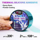 LET'S RESIN Resin Tape,2Inch Wide x 108FT Long Epoxy Tape,Thermal Adhesive Tape,High-Temperature Heat Insulation, Easy Peel, Release Resin Tape for LET'S RESIN