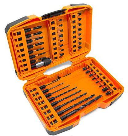 WEN DB1440 40-Piece 1/4-Inch Hex Shank Impact-Rated Quick-Release Screwdriver and Drill Bit Set - WoodArtSupply