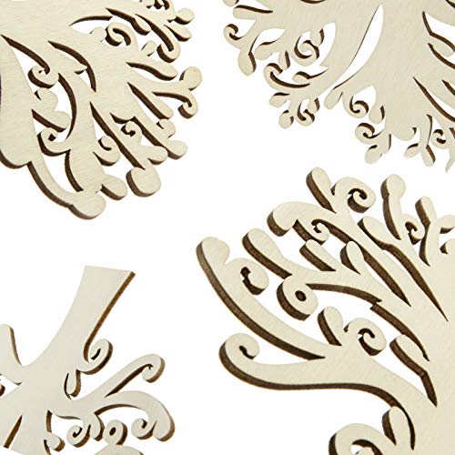 20 Pcs 5 Inches Family Tree Wood Cutout Blank Wooden Tree Shape for Crafts for Family Tree Weddings Christmas Ornaments and DIY Crafts Decoration Homakover