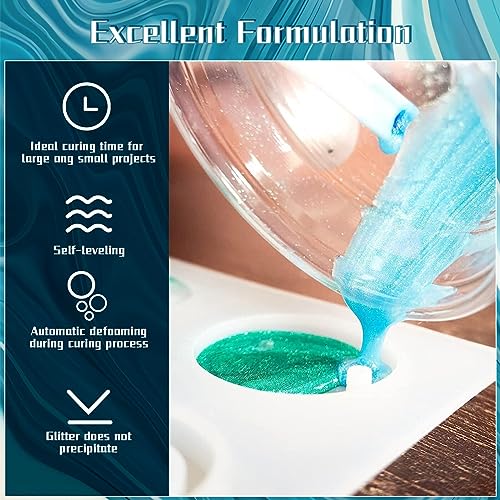 16OZ Epoxy Resin Kit-Crystal Clear Resin and Hardener Resin Epoxy kit,No Yellowing, No Bubbles Casting Resin Perfect for Jewelry Making Molds Crafts DPYRUI