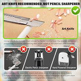 KALOUR White Charcoal Pencils Drawing Set, Professional 6 Pieces White Sketch Pencils for Drawing, Sketching, Shading, Blending, White Chalk Pencils KALOUR