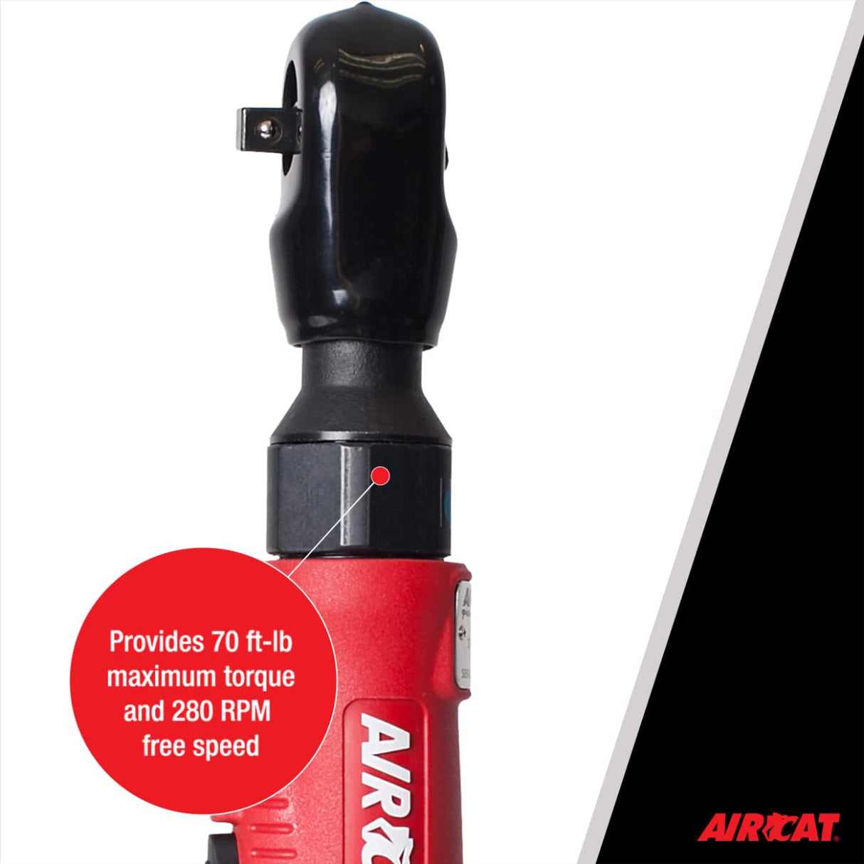 AIRCAT Pneumatic Tools 802: Composite Twin Pawl Ratchet Wrench 70 ft-lbs - 3/8-Inch AIRCAT