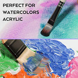 Nicpro 24PCS Paint Brushes Set, Paint Brushes for Acrylic Painting, Art Supplies for Watercolor & Gouache Kids Adults, Painting Supplies with Cloth Nicpro