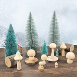 SAVITA 12pcs Unfinished Wooden Mushrooms, Cute Smooth Natural Wooden Mushrooms to Paint for DIY Crafts Decorations Making (6 Models) SAVITA