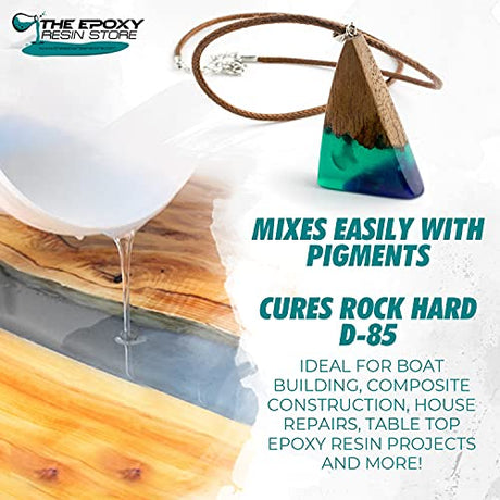 The Epoxy Resin Store Crystal Clear 2 Part Epoxy Resin Kit for Tabletops and Composite Construction, 1 Gallon Kit Clearcast 7000