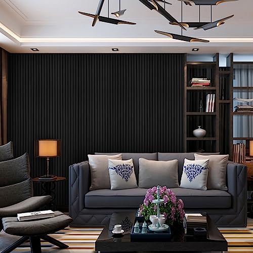 YLL YLL Wood Wall Panels Acoustic Wall Panels for Interior Wall Decoration Two 94.68" x 12.79" Wood Slat Sall Paneling 3D soundproof Wall Panels Wood YLL YLL