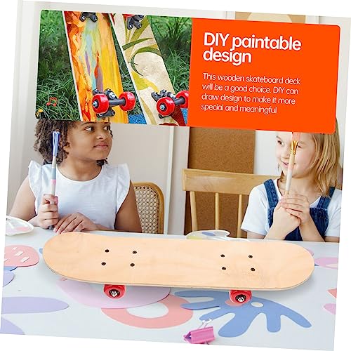 Happyyami 1pc Hand Drawn Skateboard Wood Skateboard Painting Skateboard Whale Cutout Unfinished Skateboard Deck Kids Toy DIY Skate Deck Children's Happyyami