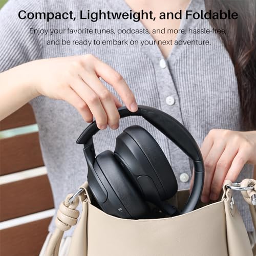 TOZO HT2 Hybrid Active Noise Cancelling Headphones, Wireless Over Ear Bluetooth Headphones, 60H Playtime, Hi-Res Audio Custom EQ via App Deep Bass TOZO