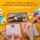 Crochetta Crochet Kit for Beginners, Beginner Crochet Starter Kit with Step-by-Step Video Tutorials, Beginner Crochet Kit for Adults Kids, Knitting Crochetta