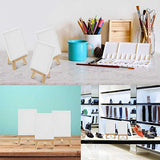 U.S. Art Supply 2" x 3" Stretched Canvas with 5" Mini Natural Wood Display Easel Kit (Pack of 12), Artist Tripod Tabletop Holder Stand - Painting U.S. Art Supply