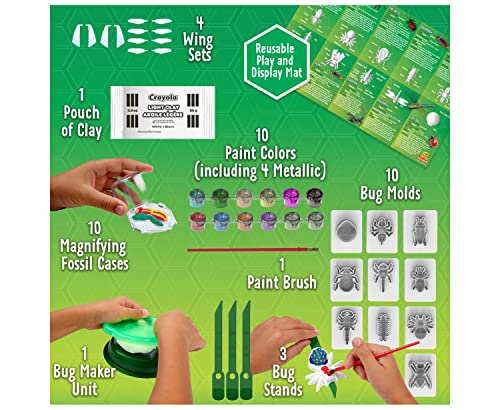 Crayola Metallic Clay Art Kit with Paints, Fossil Molds, Gift for Kids, Ages 7, 8, 9, 10 Crayola