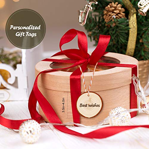 5ARTH Natural Wood Slices - 30 Pcs 3.5-4 inches Craft Unfinished Wood kit Predrilled with Hole Wooden Circles for Arts Wood Slices Christmas 5ARTH