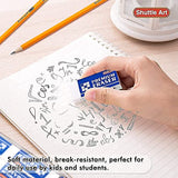 Shuttle Art Pencils and Erasers Bundle, Set of 600 Pack Sharpened Yellow Pencils + 72 Pack Premium White Erasers Bulk Shuttle Art