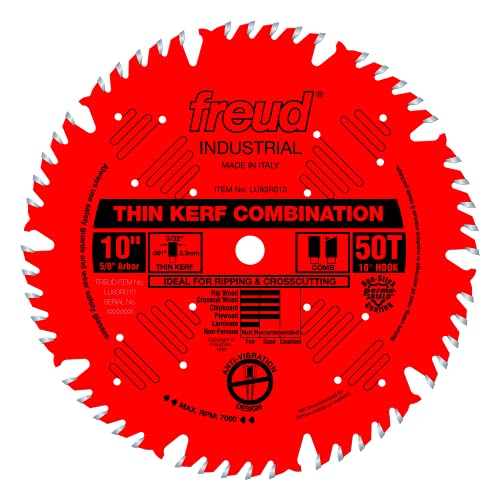 Freud LU83R010: 10" Thin Kerf Combination Blade - WoodArtSupply