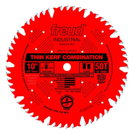 Freud LU83R010: 10" Thin Kerf Combination Blade Freud