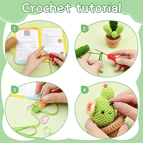 WONVOC Crochet Starter Kit, Crochet Kit for Beginners, Beginner Crochet Kit for Adults, with Crochet Hooks, Yarn, Polyester Fiber, Stitch Markers, WONVOC