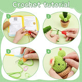 WONVOC Crochet Starter Kit, Crochet Kit for Beginners, Beginner Crochet Kit for Adults, with Crochet Hooks, Yarn, Polyester Fiber, Stitch Markers, WONVOC