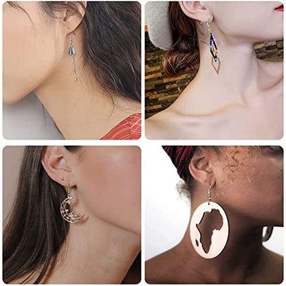 St.Kunkka 600Pcs Hypoallergenic Earring Hooks, Silver Earring Making Kit, Earring Making Supplies with Earring Backs and Jump Rings for Jewelry