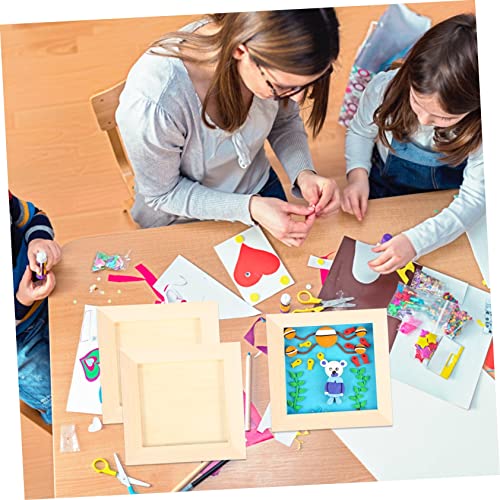 KALLORY 12 Pcs Clay Picture Frame 3d Wood Diy Photo Wallet Size Picture Frames Natural Clay Unfinished Picture Frames Bulk Picture Frames Farmhouse KALLORY