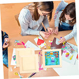 KALLORY 12 Pcs Clay Picture Frame 3d Wood Diy Photo Wallet Size Picture Frames Natural Clay Unfinished Picture Frames Bulk Picture Frames Farmhouse KALLORY