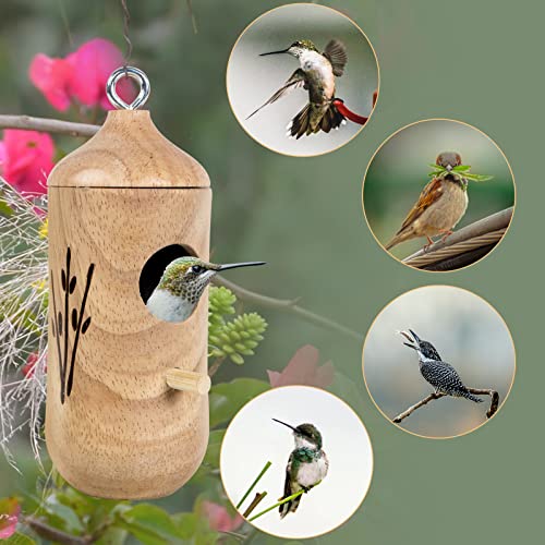 Humming Bird Houses for Outside Hanging Wooden Hummingbird Nest for Garden 3Pack LOTKEY
