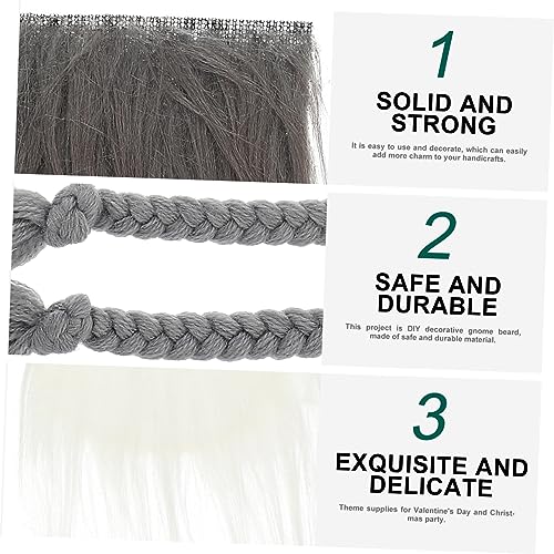 TEHAUX 5 Sets Beard Set Small Unfinished Wooden Balls Dwarf Beard Costume Nativity Ornaments Handmade Gnome Beard Gnome Beard Material Gnome Making TEHAUX