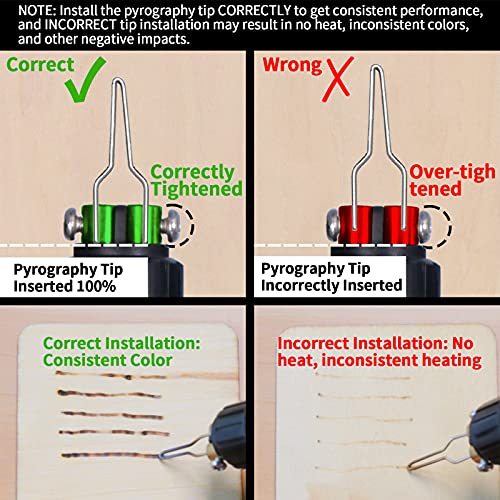 YIHUA 939D-II Pyrography Pen Wood Burning Kit Station 2-in-1 Solid-Point 200~480°C (with Temp Display)/Wire-Nib 250~750°C with 20 Nibs, Solid Points, YIHUA