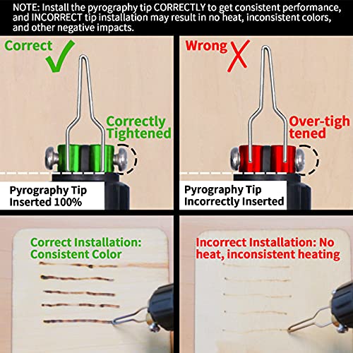 YIHUA 939D-II Pyrography Pen Wood Burning Kit Station 2-in-1 Solid-Point 200~480°C (with Temp Display)/Wire-Nib 250~750°C with 20 Nibs, Solid Points, - WoodArtSupply