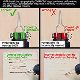 YIHUA 939D-II Pyrography Pen Wood Burning Kit Station 2-in-1 Solid-Point 200~480°C (with Temp Display)/Wire-Nib 250~750°C with 20 Nibs, Solid Points, YIHUA