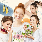 Whaline 40Pcs Sublimation Blank Earrings Round Heart Teardrop Irregular Square MDF Board White Earrings Heat Transfer Earrings Unfinished Wood Whaline