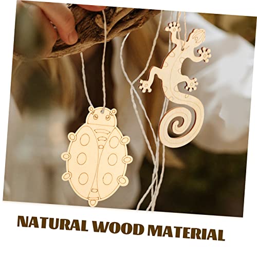 COHEALI 20pcs DIY Pendant Zero for Him Unfinished Dragonfly Nativity Crafts for Kids Wooden Ladybug Ornaments Unfinished Wood Animal Shapes Wood COHEALI