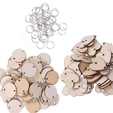 Amosfun 120PCS Wooden Calendar Birthday Wall Wood Hanging Family Sign Board Plaque Tags for Round Signs Decor Reminder-Creative Wooden Round Hanging Amosfun