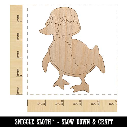 Cute Baby Duck Duckling Unfinished Wood Shape Piece Cutout for DIY Craft Projects - 1/4 Inch Thick - 4.70 Inch Size Sniggle Sloth