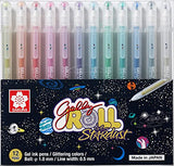 SAKURA Gelly Roll Stardust (Made in Japan) [Limited Edition] Gel Ink Pen Set - Bold Sparkling, Glittering & Assorted Colors 12Pens SAKURA