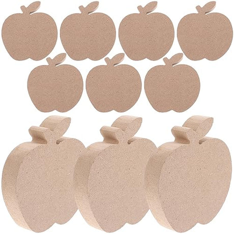 VOSAREA 10pcs tag Wood Decor Labels Halloween Decorations DIY Decor Unfinished Wood Apples Slices Apples Unfinished Wood Cutouts Apples Cutouts for VOSAREA