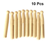 Healifty 10pcs Unfinished Wooden Peg Dolls Wooden Clothes pin Doll Peg Baby Doll Unfinished Clothespins Peg DIY Sticks Round Wooden clothespins Healifty