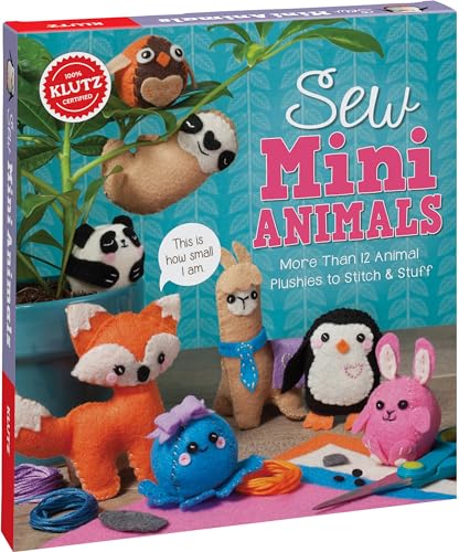 Sew Mini Animals (Klutz Craft Kit) 8" Length x 1.5" Width x 9" Height - WoodArtSupply