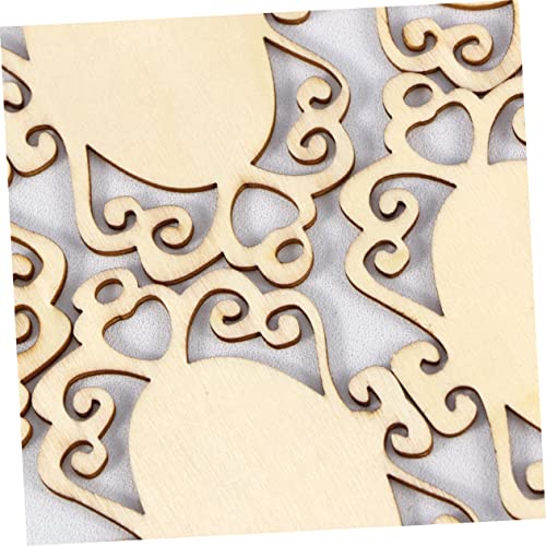 Anneome 5pcs Wedding Decor Unfinished Wood Shapes Wooden Slices Blank Wooden Hanging Heart Decorations Embellishments for Crafting Wood Decor Anneome