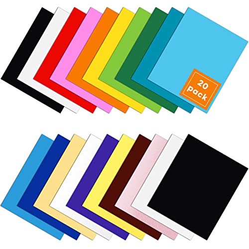 HTVRONT HTV Heat Transfer Vinyl Bundle: 36 Pack 12 x 10 Iron On Vinyl with  1 Pack Standard Grip Cutting Mat for T-Shirt, 25pcs Assorted Colors HTV