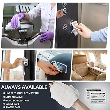 Technical Prep Pads Cleaning Wipes - 99.9% Electronic Cleaning Wipes, Multi-Purpose Non Woven Handy Wipes Cleaning Sheets for Surfaces, Printer, BIHYM