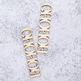 Amosfun 20pcs Unfinished Wood Ornament Wood Letter Ho Cutout Pieces DIY Craft Pendant for Xmas Tree Festive Hanging Decoration Amosfun