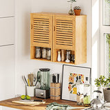 VIAGDO Bamboo Wall-Mounted Bathroom Cabinet with Adjustable Inner Shelf and Single Door VIAGDO