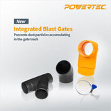 POWERTEC 70315 2-1/2-Inch Dust Collection Fittings Kit w/Connectors, Blast Gates and Clamps – Three Machine Set-Up POWERTEC