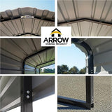 Arrow Carports Galvanized Steel Carport, Full-Size Metal Carport Kit, 12' x 20' x 9', Eggshell Arrow